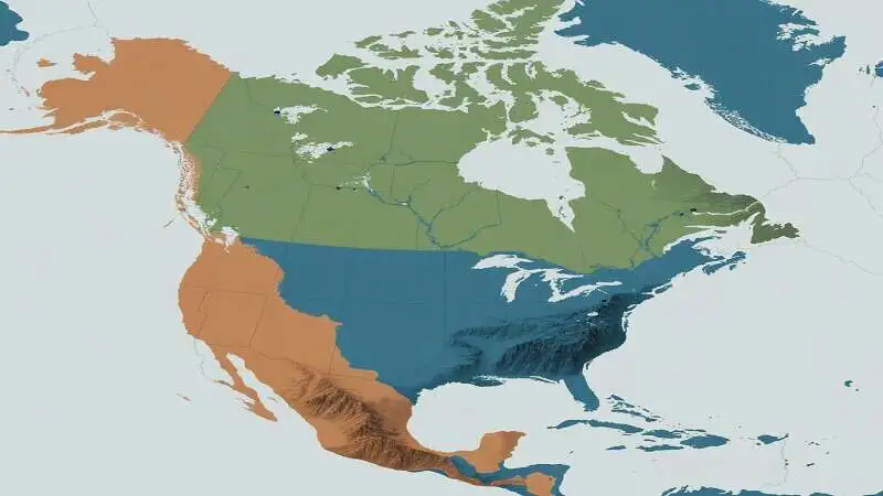 উত্তর আমেরিকা মহাদেশের দেশগুলোর নামসহ মানচিত্র