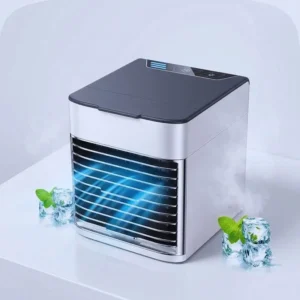 Mini Air Cooler পোর্টেবল USB চালিত এয়ার কুলিং ফ্যান LED লাইটসহ ঘর ও অফিস ব্যবহারের জন্য