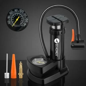 Mini Foot Pump Inflator একটি পোর্টেবল মাল্টি-ইউজ এয়ার পাম্প যা সাইকেল, মোটরসাইকেল, গাড়ি ও বল সহজে ফুলাতে সাহায্য করে