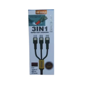 3 IN 1 Super Fast Charging কেবল Type-C Micro USB iPhone চার্জার