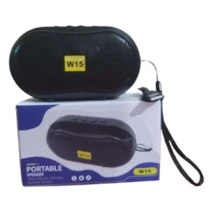 W15 Portable Bluetooth Speaker স্টাইলিশ রিচার্জেবল ওয়্যারলেস স্পিকার কালো রঙের