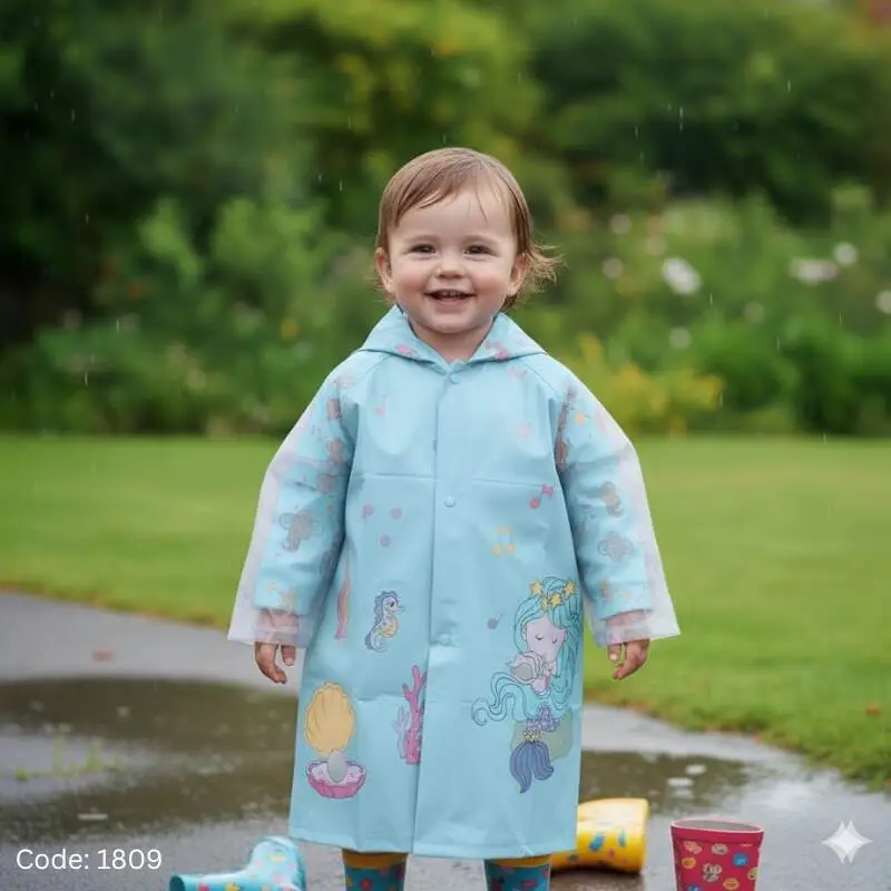 Baby Rain Coat – শিশুদের জন্য জলরোধী ও আরামদায়ক রেইন কোট, বৃষ্টির দিনে নিরাপদ ও শুকনো থাকার আদর্শ সমাধান।