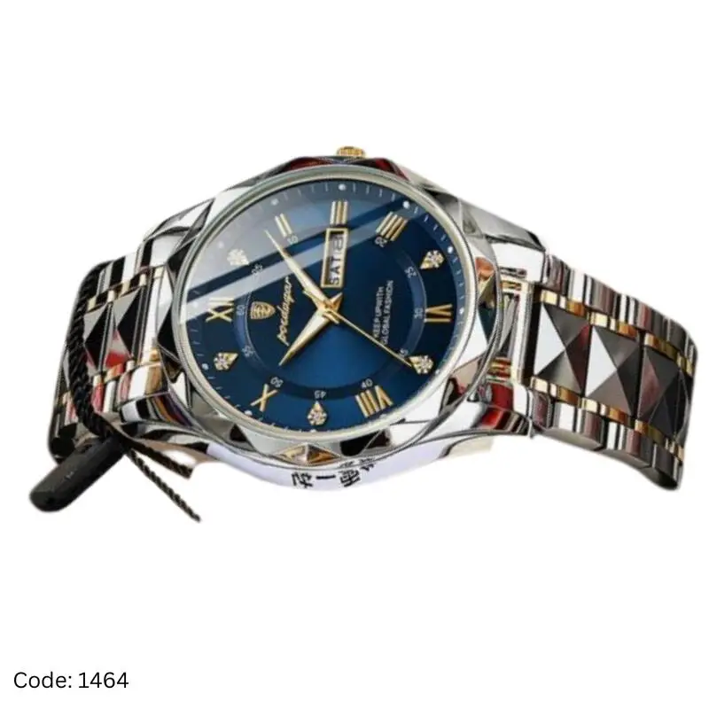 Watch For Men Silver Blue – সিলভার স্ট্র্যাপ ও ব্লু ডায়ালের স্টাইলিশ পুরুষদের রিস্টওয়াচ, ফরমাল ও ক্যাজুয়াল ব্যবহারের জন্য উপযোগী।