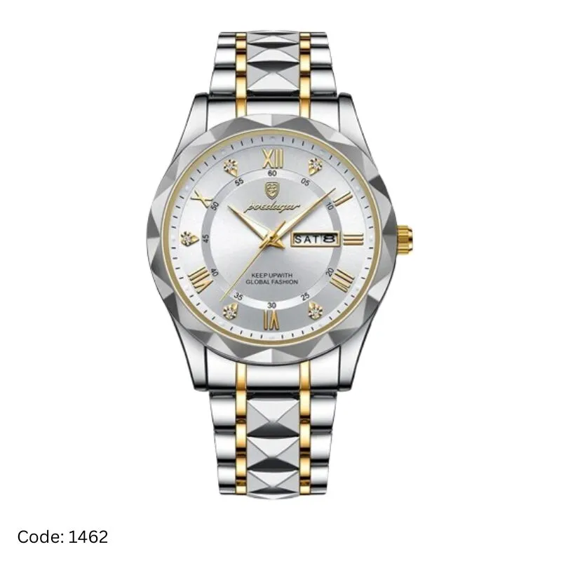 POEDAGAR Stainless Steel Watch – প্রিমিয়াম স্টেইনলেস স্টিলের স্টাইলিশ রিস্টওয়াচ, দৈনন্দিন ব্যবহার ও ফরমাল লুকের জন্য উপযোগী।