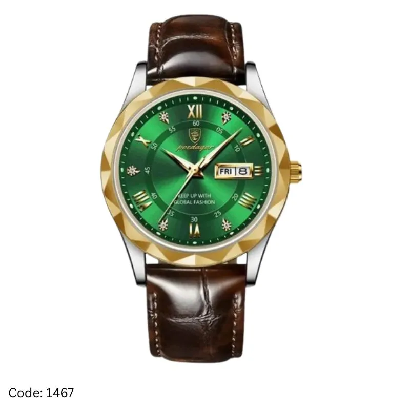 Poedagor Leather Watch – প্রিমিয়াম লেদার স্ট্র্যাপের স্টাইলিশ Poedagor রিস্টওয়াচ, দৈনন্দিন ও ফরমাল ব্যবহারের জন্য উপযোগী।