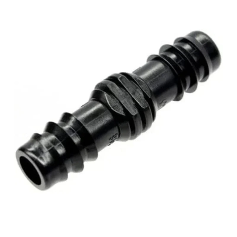 Straight Joiner For 16mm Tube – ১৬ মিমি ড্রিপ টিউব সংযোগের জন্য টেকসই PE প্লাস্টিকের ডাবল বার্বড স্ট্রেইট জয়েন্ট।