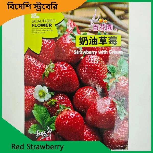 Strawberry Seeds লাল ও সাদা বিদেশি স্ট্রবেরির উন্নতমানের বীজ, উচ্চ অঙ্কুরোদ্গম, টব, ছাদ বাগান ও জমিতে চাষের উপযোগী।
