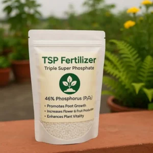 TSP Fertilizer উচ্চমানের ফসফরাস সমৃদ্ধ সার, যা গাছের শিকড়ের দ্রুত বৃদ্ধি, অধিক ফুল-ফল ধারণ এবং উন্নত ফলন নিশ্চিত করতে কার্যকর।